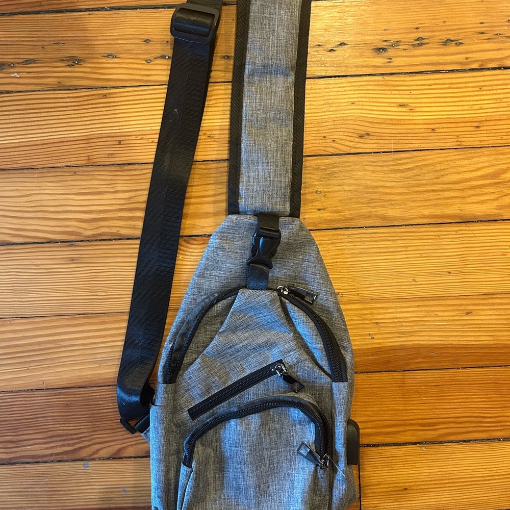 Stylish Gray Belt Bag with Adjustable Strap